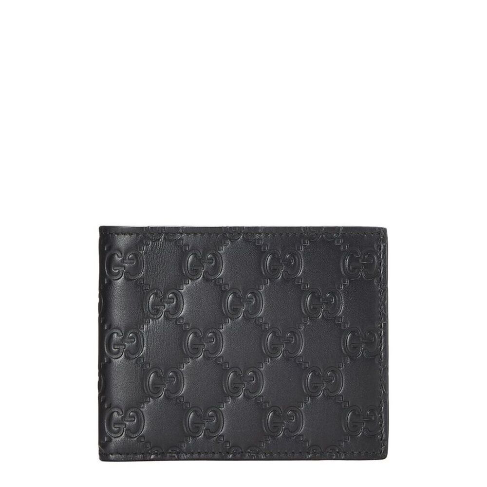 Gucci Black Guccissima Leather Guccissima Bi-Fold Wallet (Authentic Pre-Loved)